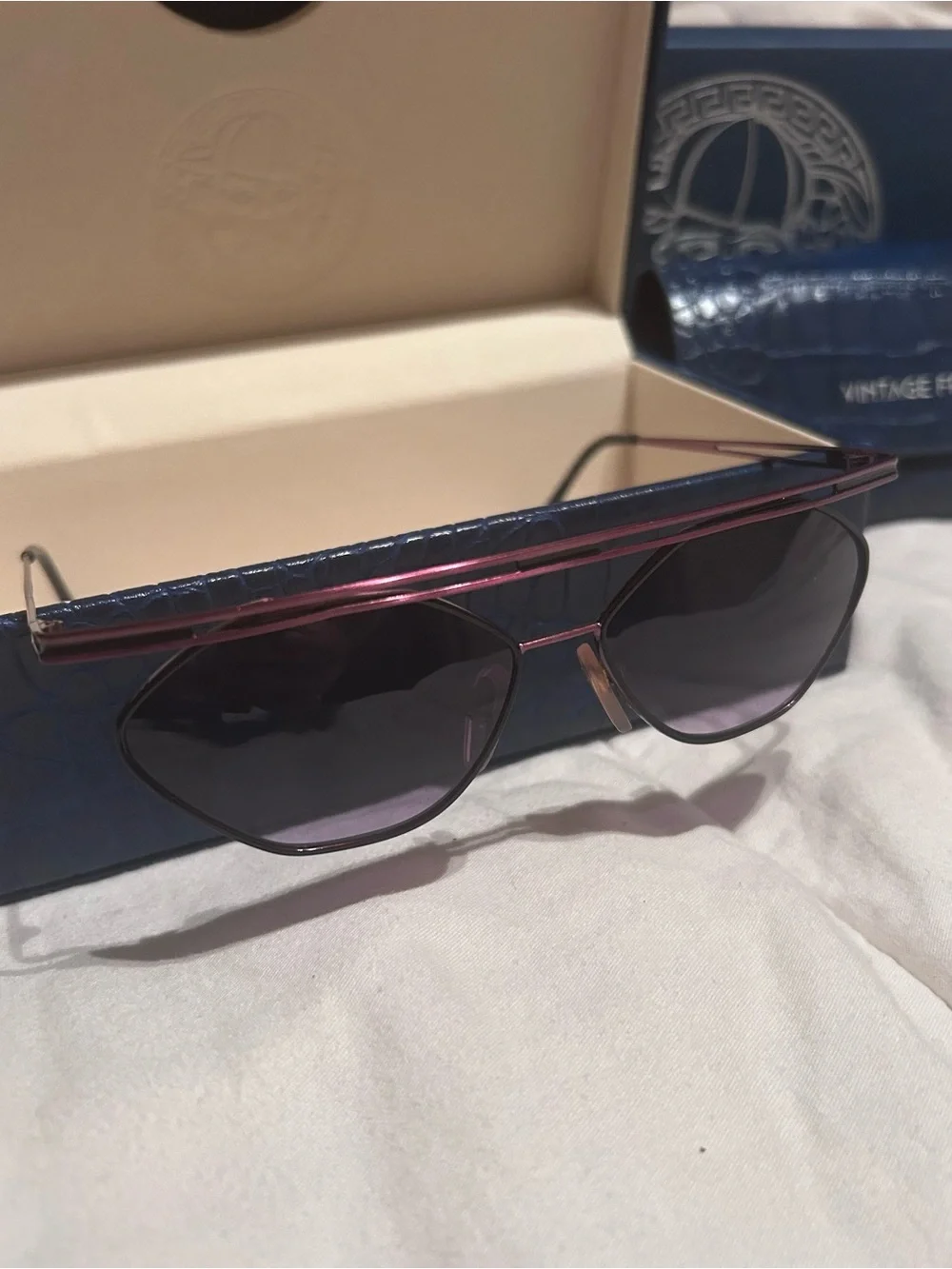ULTRA 80s 90s Vintage Caviar Collection Men's Purple Gradient Aviator Sunglasses